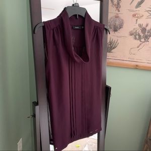 Plum Sheer Polyester Top with Camisole